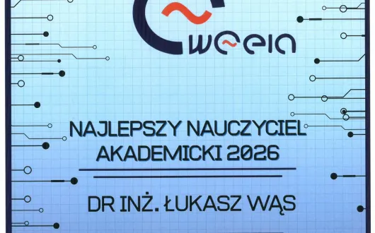 dyplom dla dr inż. Łukasza Wąsa