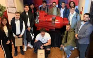 Studenci podczas wycieczki do fabryki DAMEL S.A.