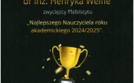 Dyplom dla dr inż. Henryka Welfle