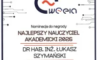 dyplom dla prof. Łukasza Szymańskiego