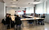 Studenci podczas wycieczko do fabryki DAMEL S.A.